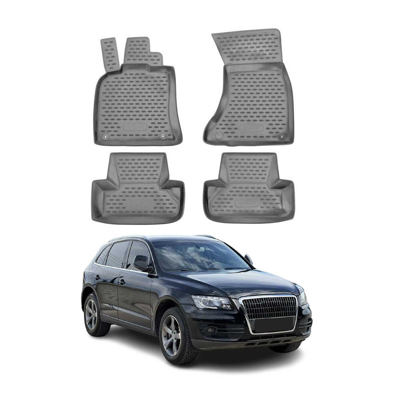 OMAC 3D Tapis de sol pour Audi Q5 8RB 2008-2017 caoutchouc TPE Gris