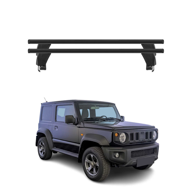 Menabo Barres de toit Transversales pour Suzuki Jimny 2018-2025 Noir ABE 2x