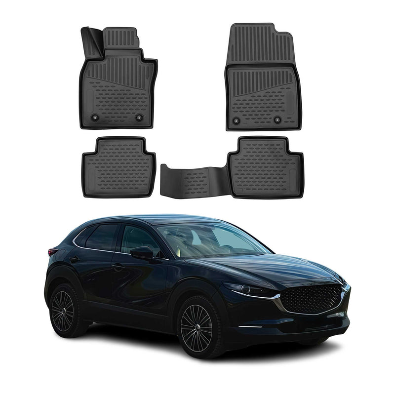 OMAC Tapis de sol pour Mazda CX-30 2019-2025 en caoutchouc Noir