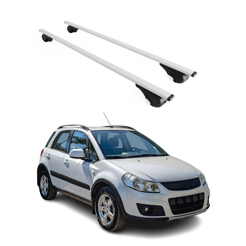 Barres de toit Transversales pour Suzuki SX4 2006-2013 Fer Argent