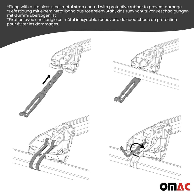 Barres de toit TÜV pour Seat Alhambra 7N 1996-2020 5P Gris Argenté 2 pièces