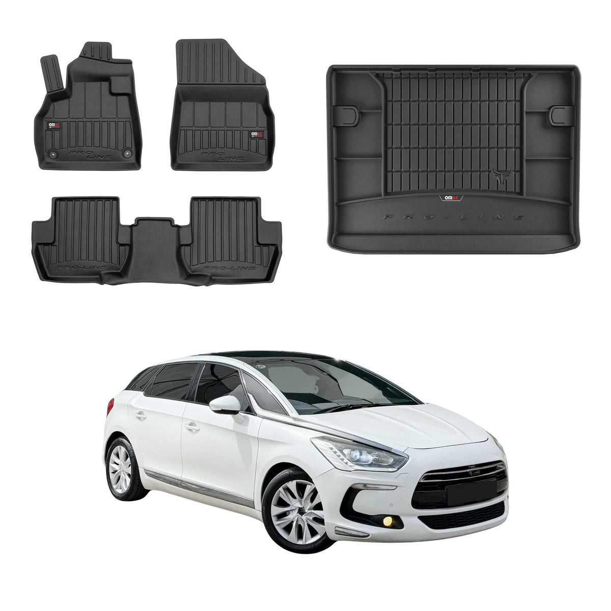 OMAC Kit Tapis de Sol et Coffre pour Citroen DS5 2011-2015 Pre-FL