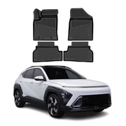 OMAC Tapis de sol pour Hyundai Kona Electric I 2020-2023 Facelift TPE Noir 4Pcs