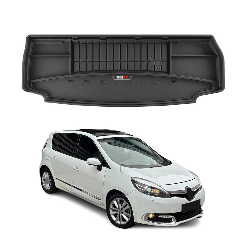 Tapis de Coffre pour Renault Grand Scenic 2009-2016 Noir TPE