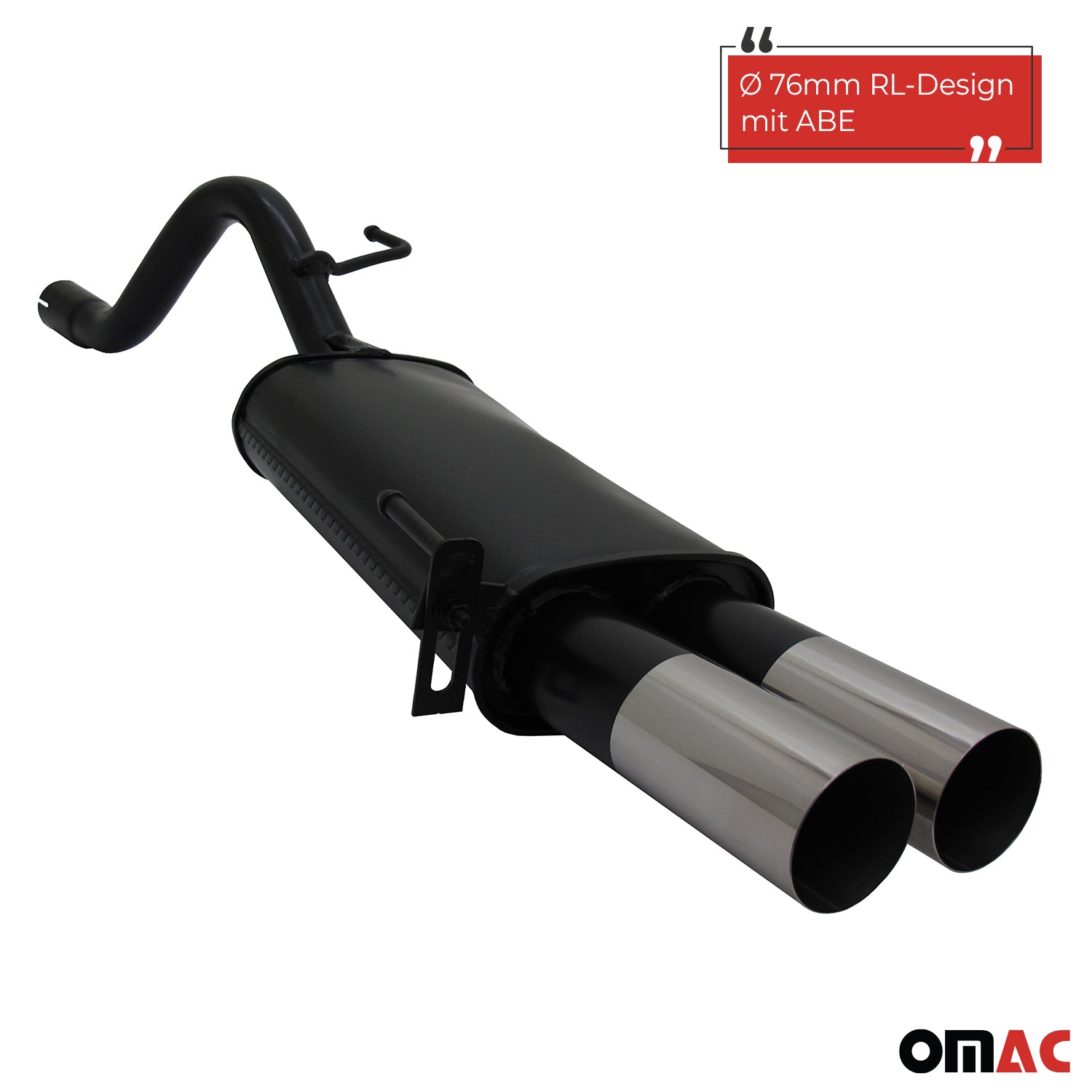 Échappement arrière sport Novus pour Fiat Grande Punto 199 2x76mm RL-Design ABE