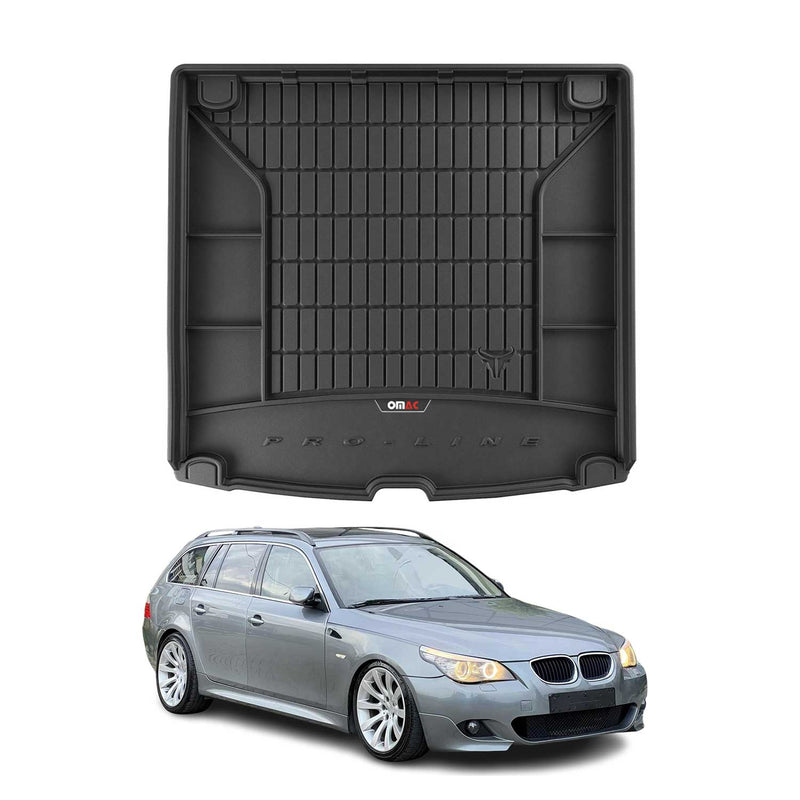 OMAC Tapis de coffre caoutchouc pour BMW Série 5 E61 M5 E61 2004-2010 TPE Noir