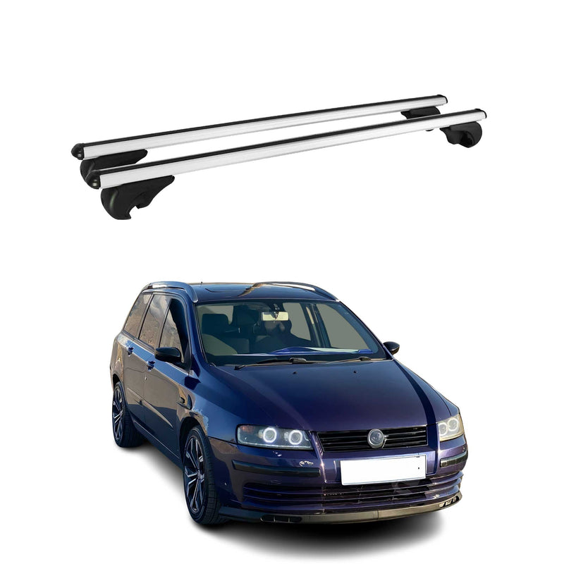 Barres de toit Transversales pour Fiat Stilo Multiwagon 2002-2008 Alu Argent