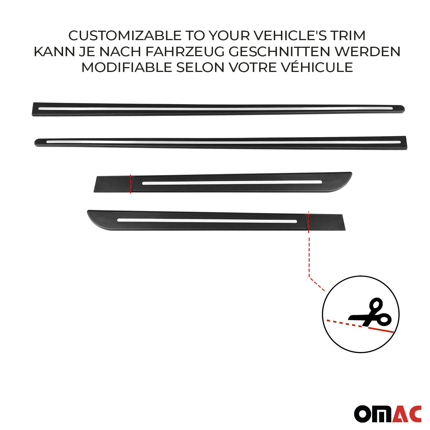 Garniture baguette de porte latérale pour Skoda Karoq 2017-2026 Noir Chromé 4Pcs