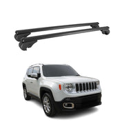 Barres de toit Transversales pour Jeep Renegade 2015-2025 Aluminium Noir