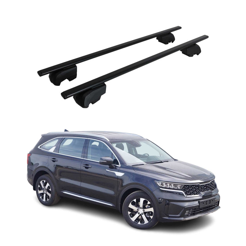 Barres de toit Transversales pour Kia Sorento MQ4 2020-2023 Fer Noir ABE