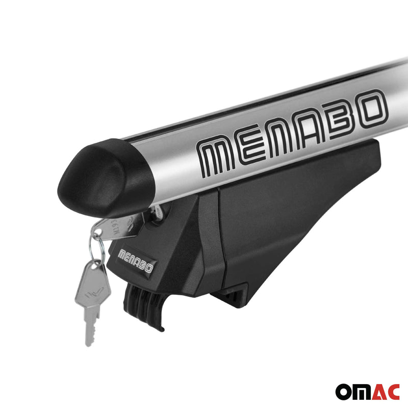 Menabo Barres de toit transversales pour Audi Q5 8R 2008-2017 Alu Gris 2x