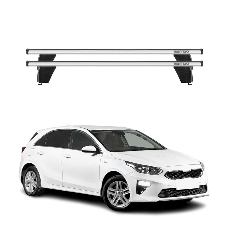Menabo Barres de toit Transversales pour Kia Ceed 2018-2025 Alu Gris ABE 2x