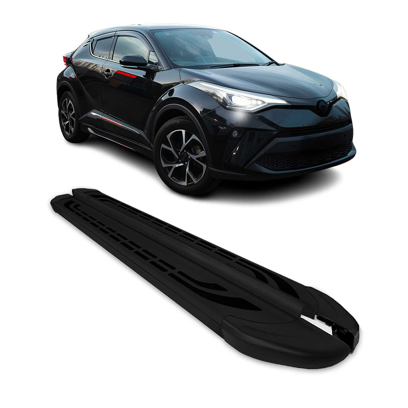 Marchepieds Latéraux pour Toyota C-HR Hybrid 2016-2024 Aluminium Noir 2Pcs