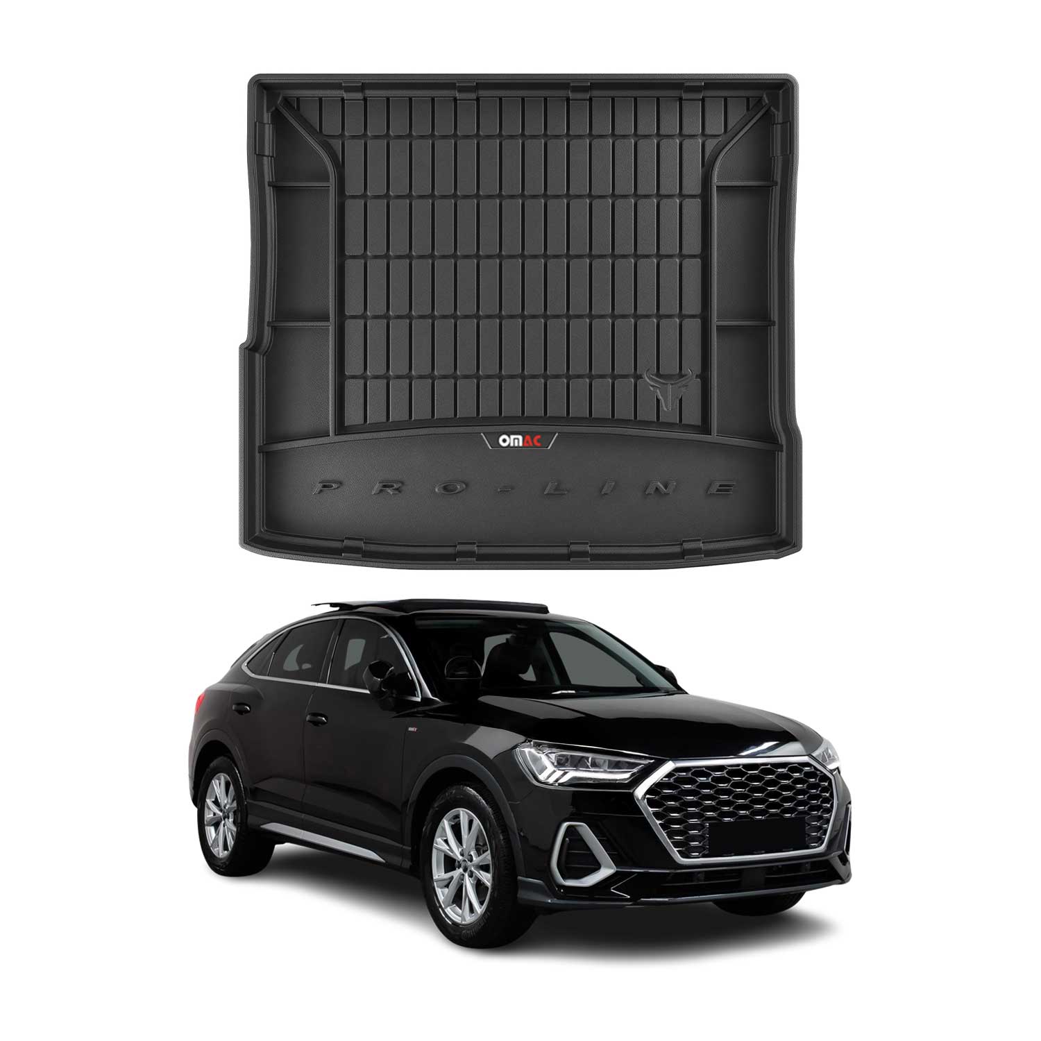OMAC Tapis de coffre caoutchouc pour Audi Q3 Sportback 2019-2025 Noir Premium
