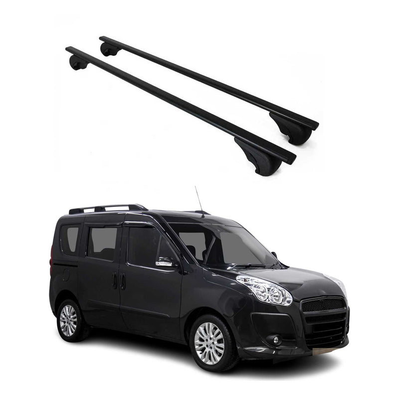 Barres de toit Transversales pour Fiat Doblo 2010-2021 Fer Noir