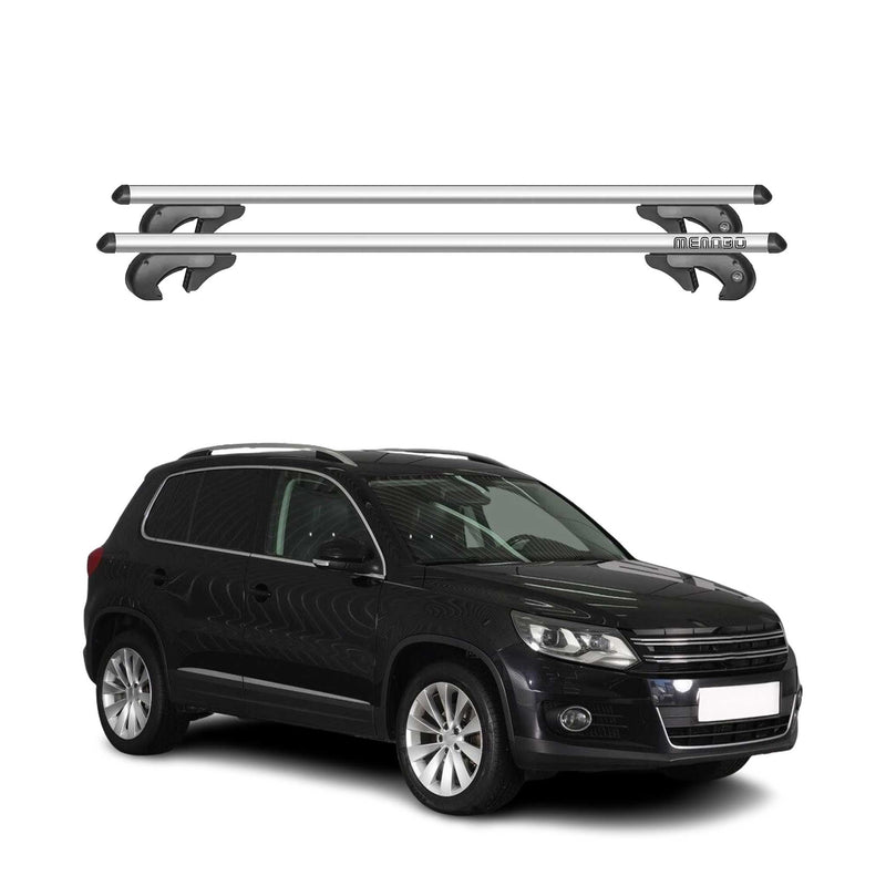 Barres de toit transversales pour VW Tiguan 5N 2011-2016 90kg Alu Gris 2tlg