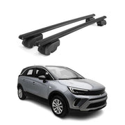 Barres de toit Transversales pour Opel Crossland X 2017-2024 Alu Noir ABE