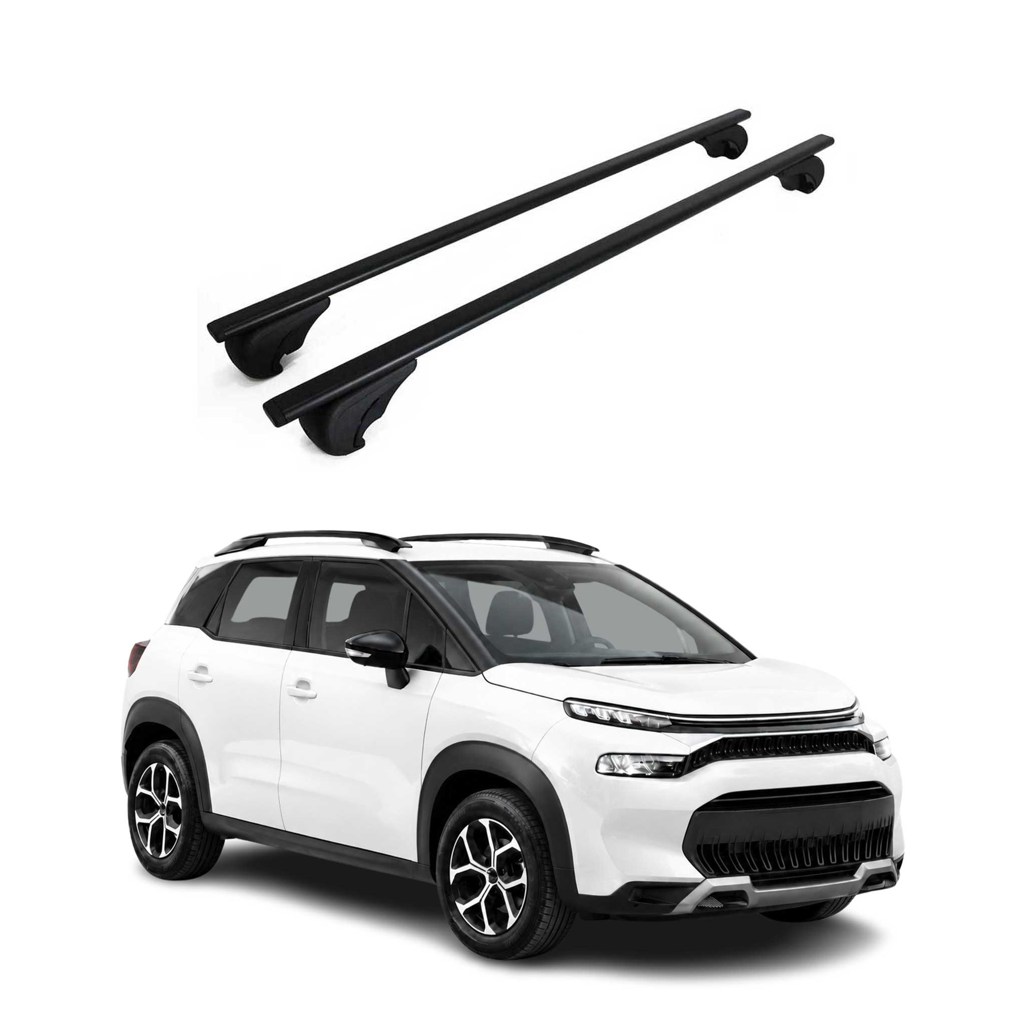 Barres de toit Transversales pour Citroen C3 Aircross I 2017-2024 Acier Noir