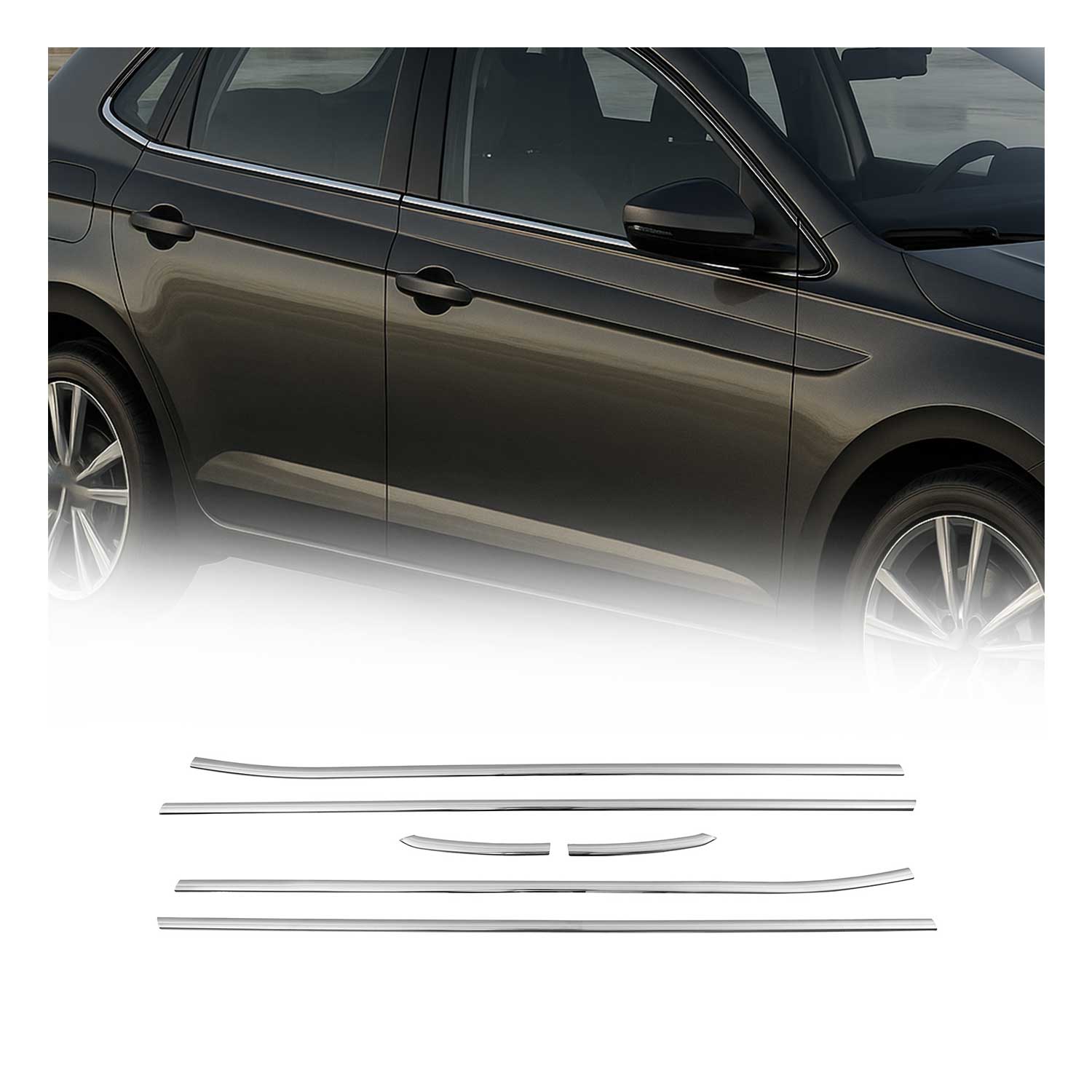 Garniture de Fenêtre pour VW Polo HB 2009-2017 Acier Inox 6Pcs