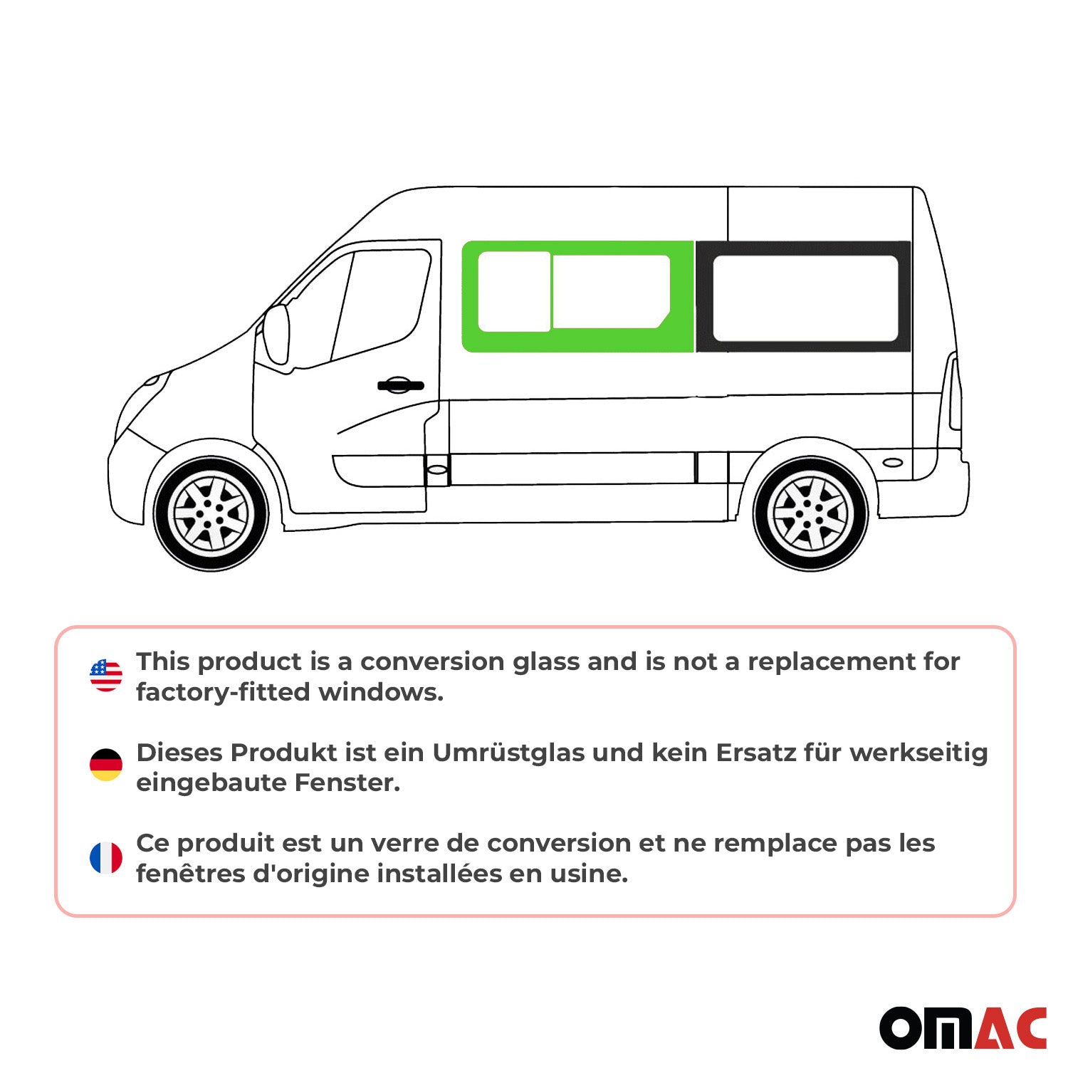Vitre Porte pour Opel Movano 2010–2021 Avant Gauche non coulissante L1