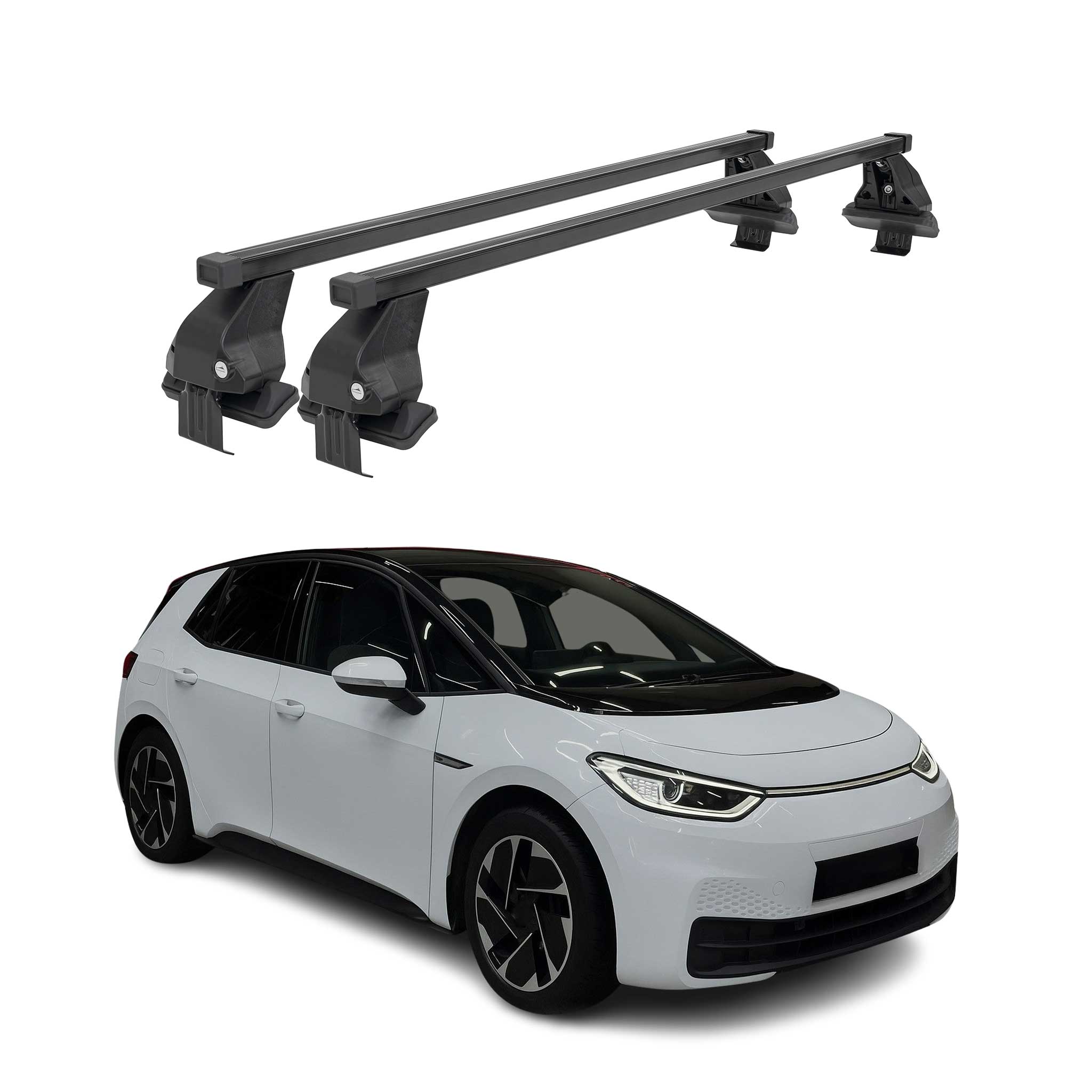 Menabo Barres de toit transversales pour VW ID 3 2019-2025 Acier Noir 2x