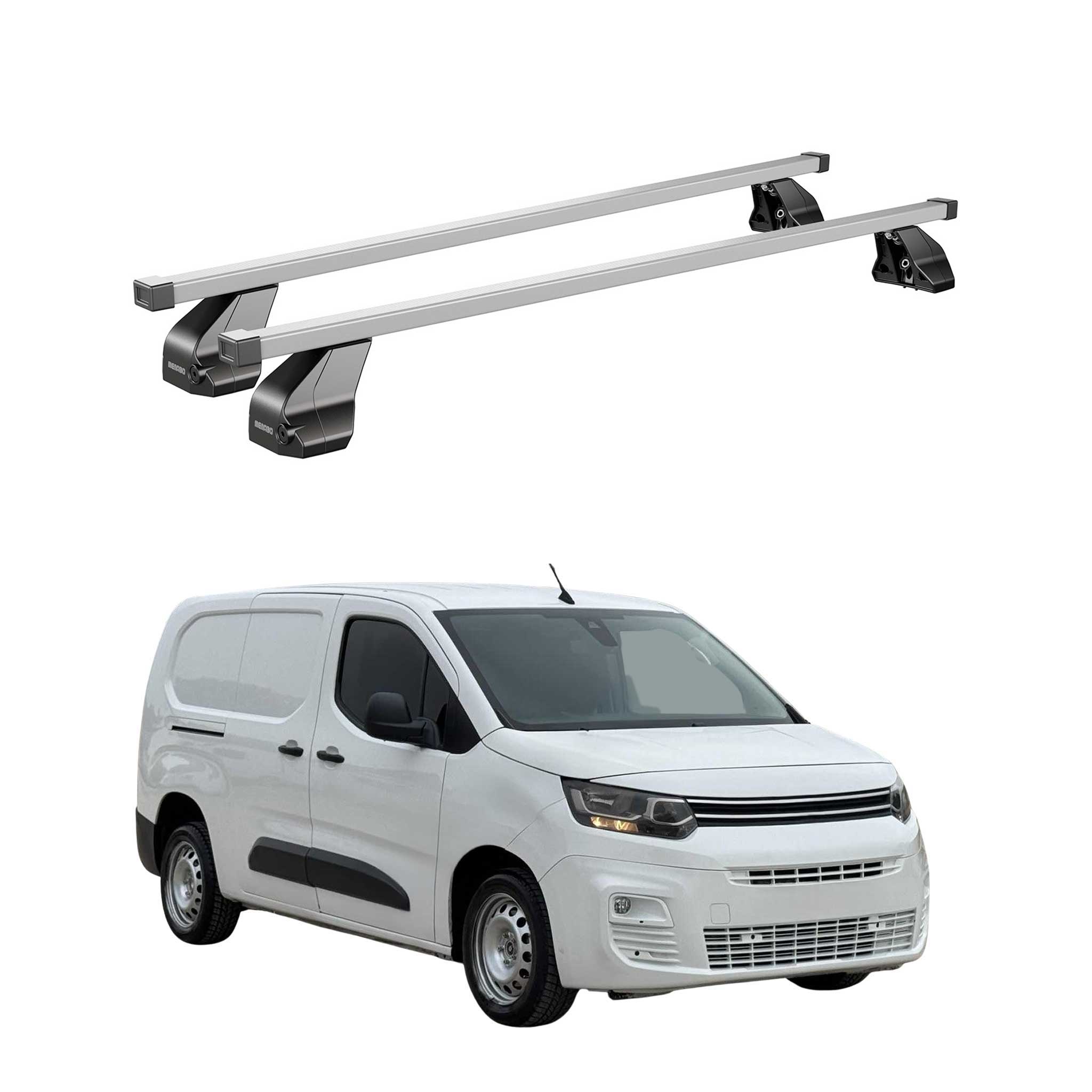 Barres de toit transversales pour Citroen Berlingo III 2018-2024 Acier Gris