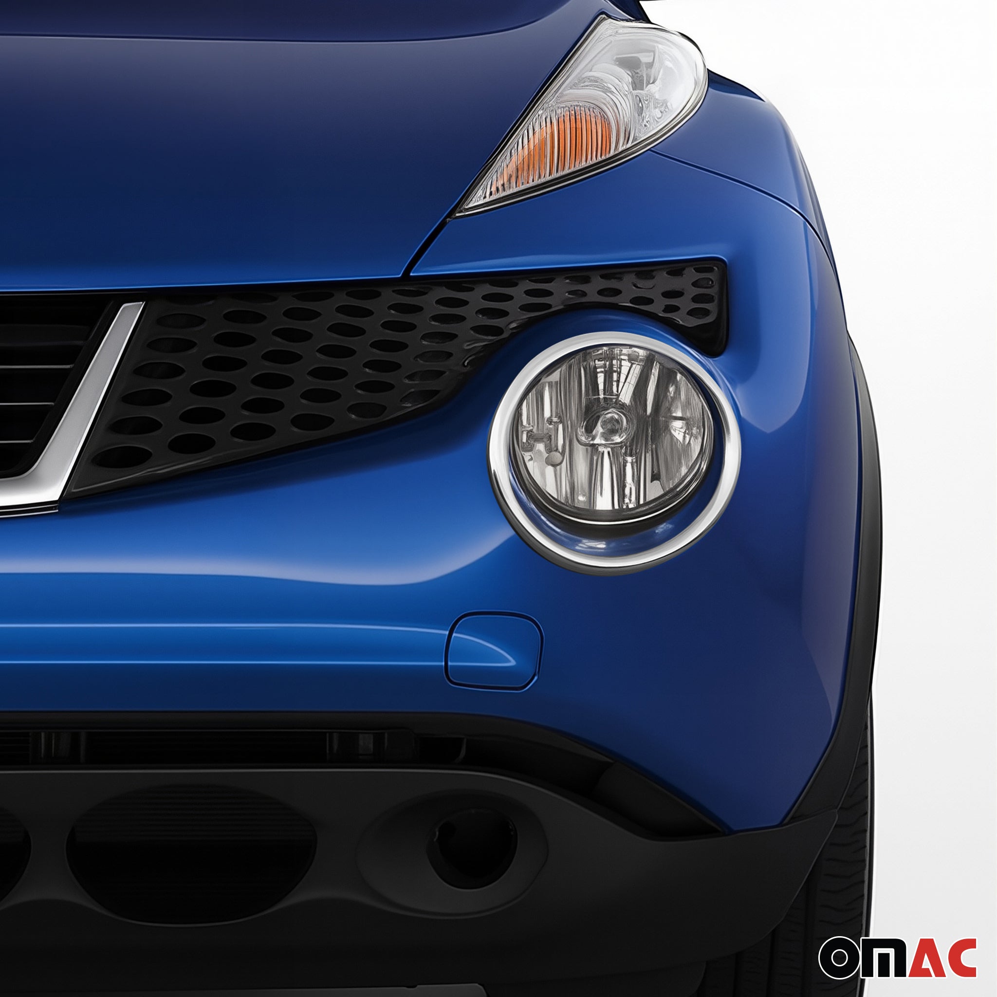 Cadre Phare Antibrouillard pour Nissan Juke 10-14 en acier inox Chromé