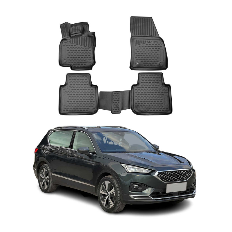 OMAC Tapis de sol pour Seat Tarraco 2018-2025 sur mesure en caoutchouc Noir
