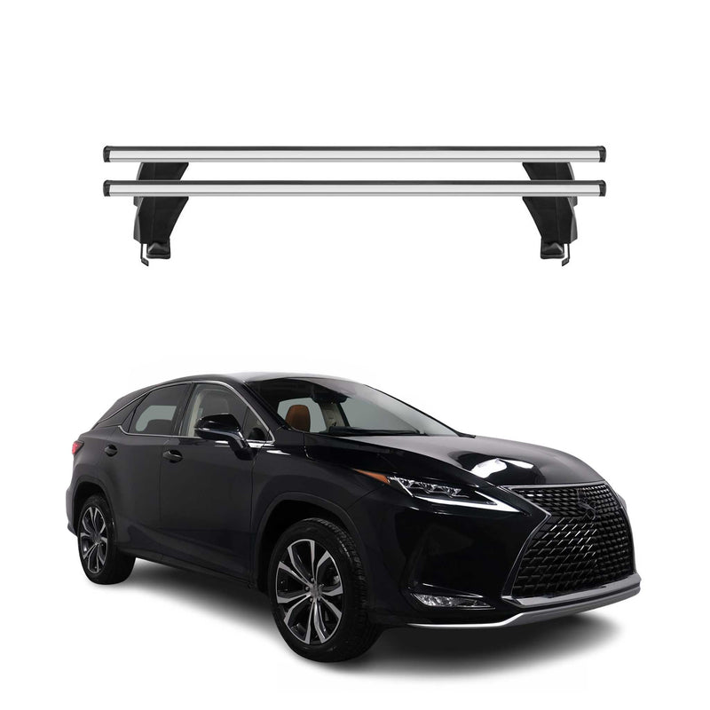 Menabo Barres de toit Transversales pour Lexus RX AL20 2015-2019 Gris ABE 2x