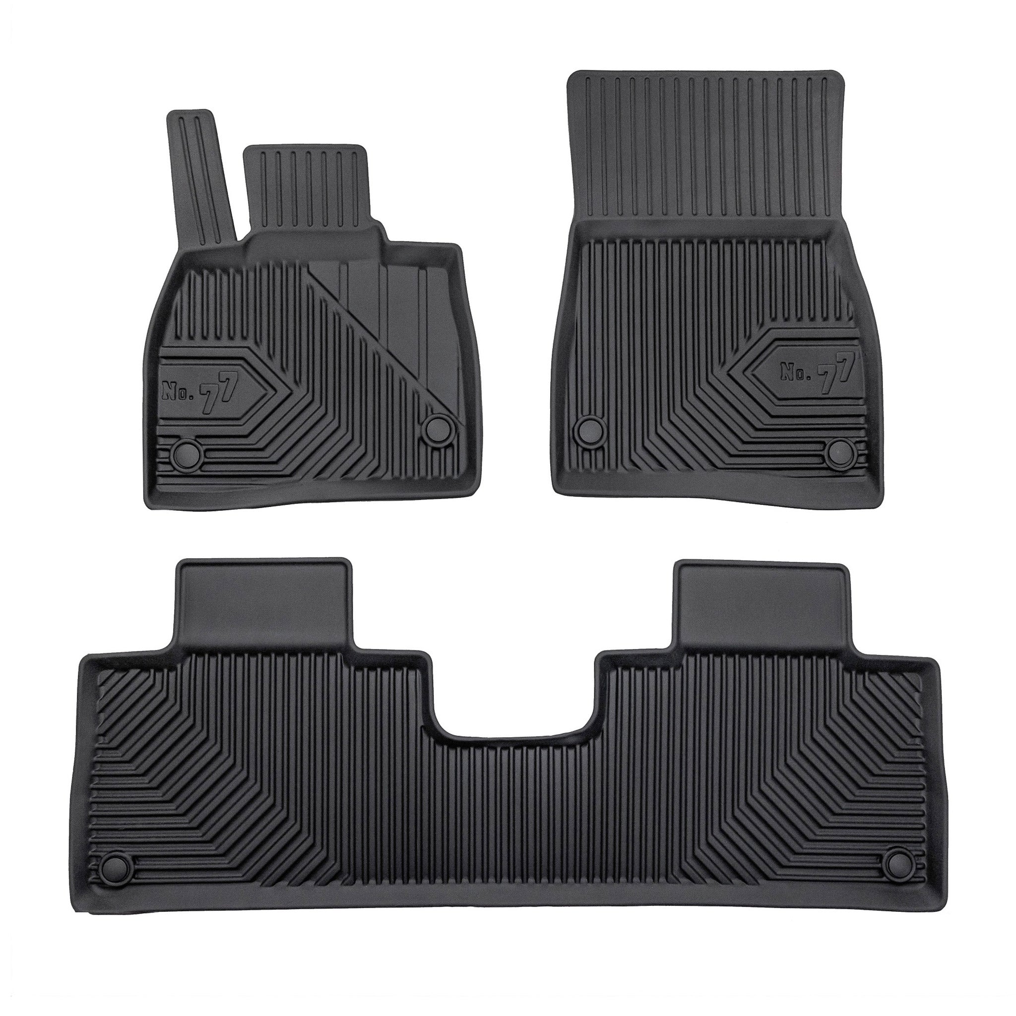 Tapis de Sol de Voiture No.77 pour Mercedes-Benz EQS SUV 2022-2026 TPE Noir 3Pcs