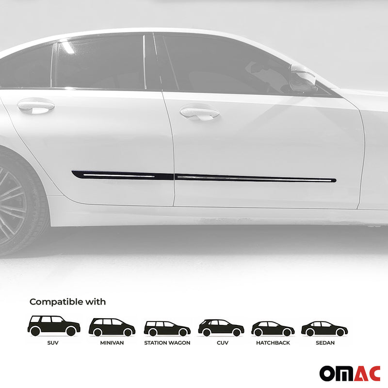 Garniture baguette de porte latérale pour Skoda Karoq 2017-2025 Noir Chromé 4Pcs