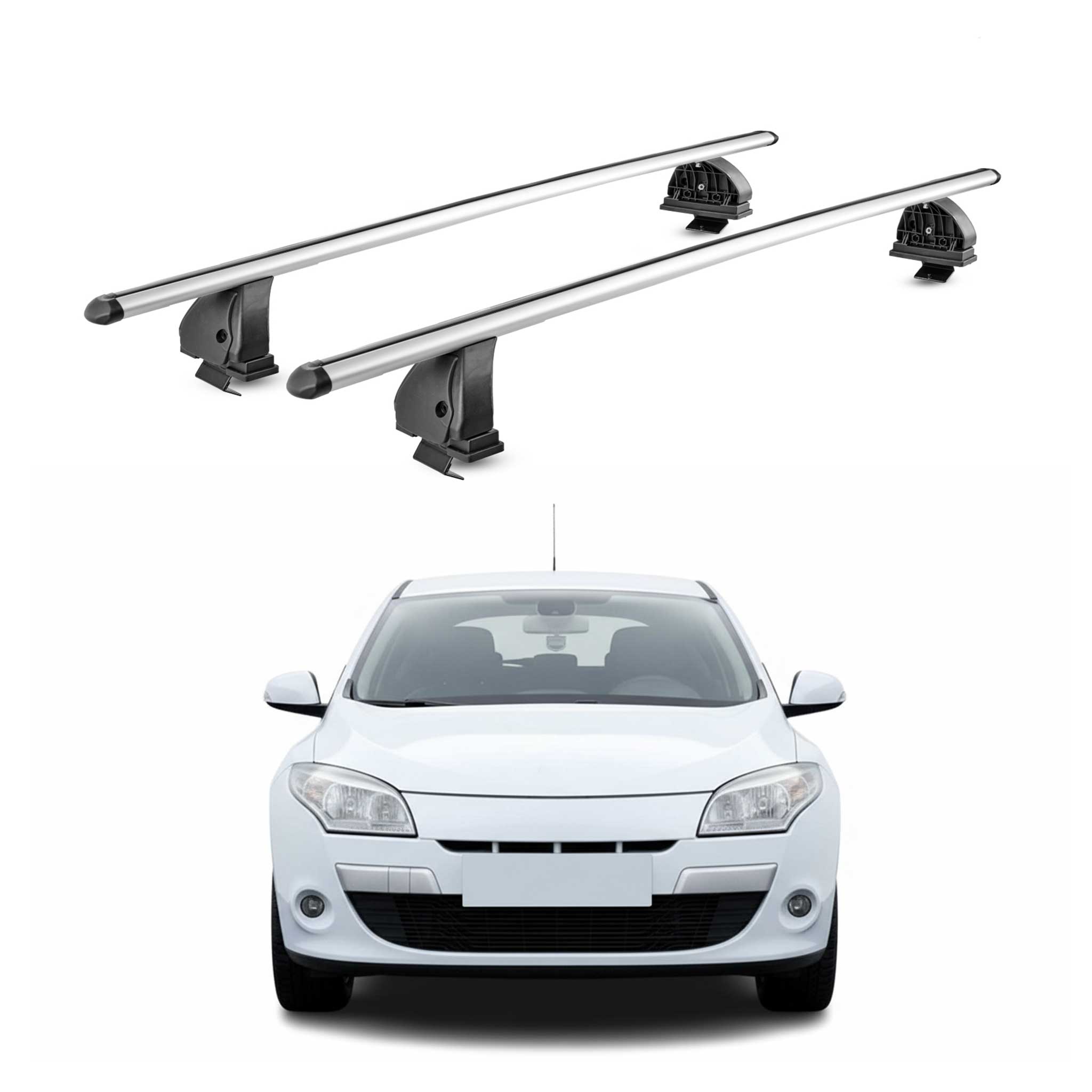 Barres de toit transversales Alu pour Renault Megane III HB Break 2009-2016 5P
