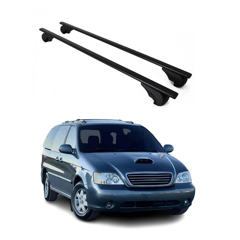 Barres de toit Transversales pour Kia Carnival 1998-2005 Fer Noir