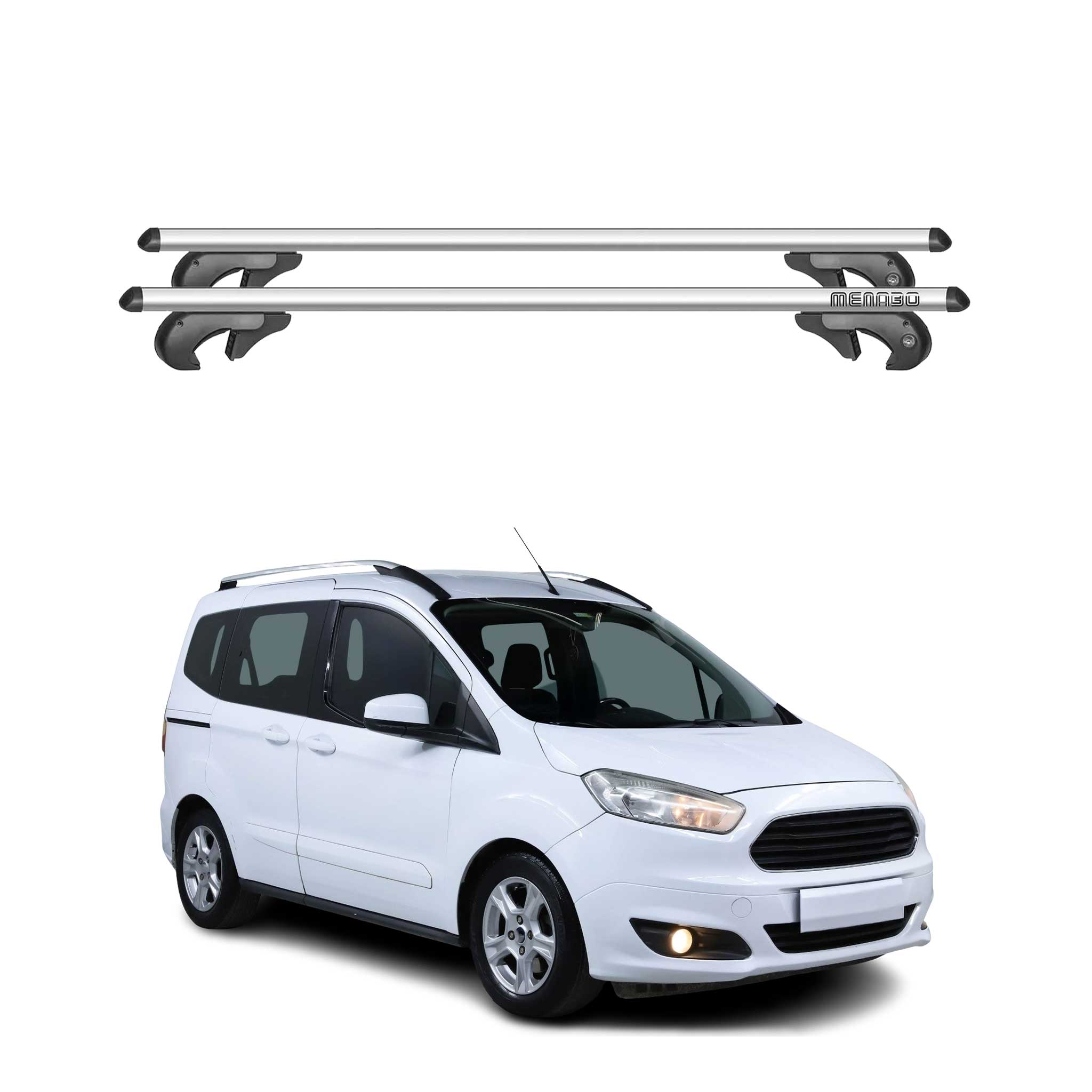Barres de toit transversales pour Ford Tourneo Courier 2013-2018 90kg Alu