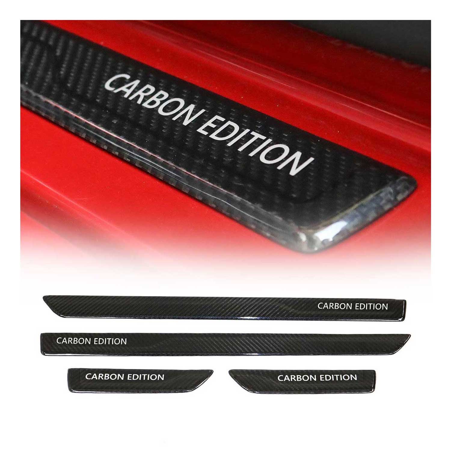 Couverture de Seuil de porte pour Renault Clio 2012-2018 Carbone Noir 4 Pcs