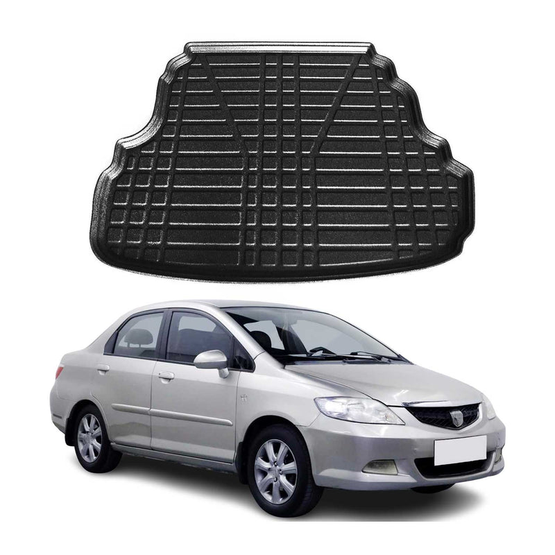 Tapis de Coffre pour Honda City 2006-2009 Berline en TPE Noir