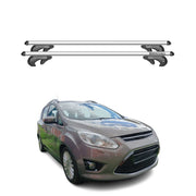 Barres de toit transversales pour Ford C-Max 7 2010-2015 90kg Alu Gris 2x