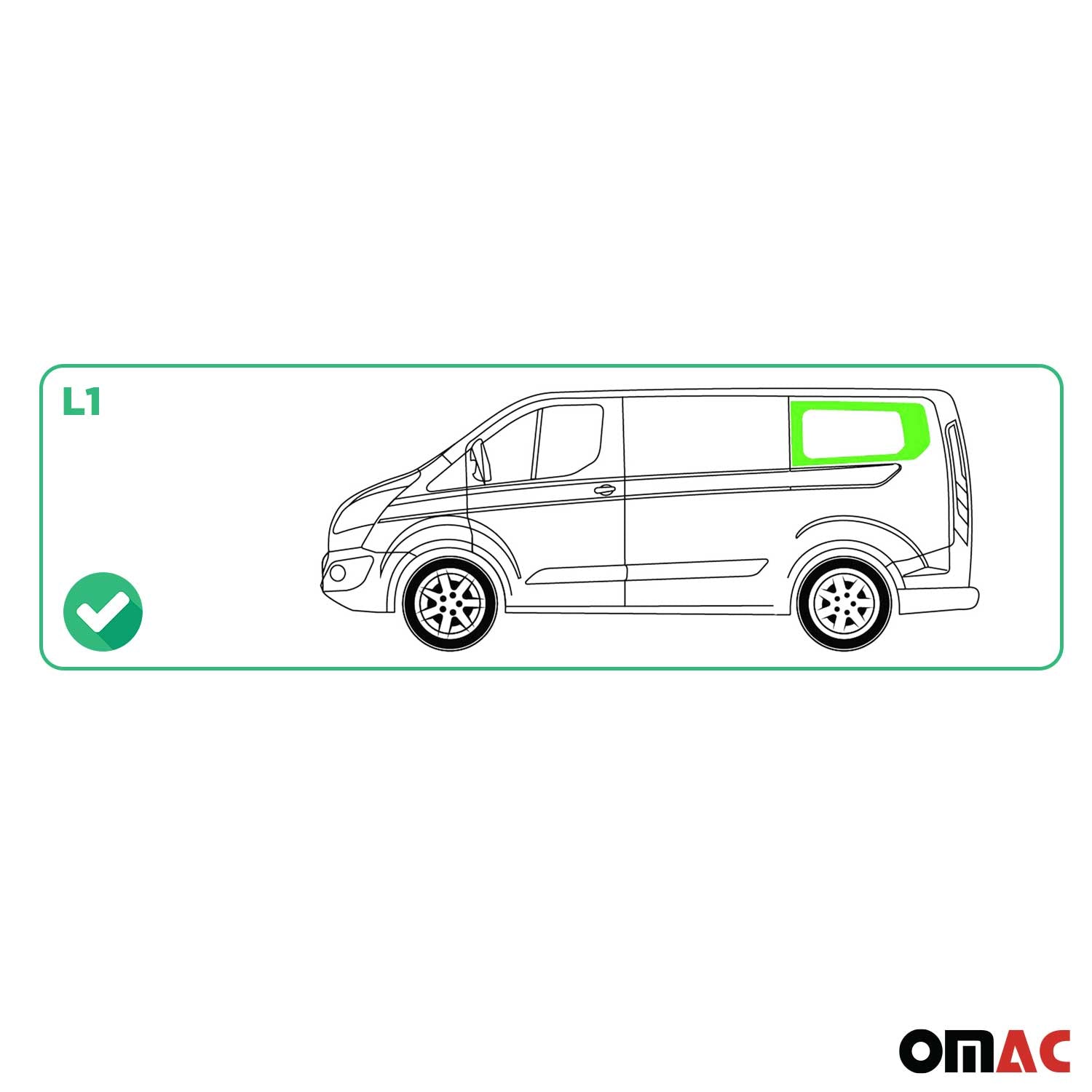 Vitre Porte pour Ford Transit Custom 2013-2024 L1 Gauche non coulissante