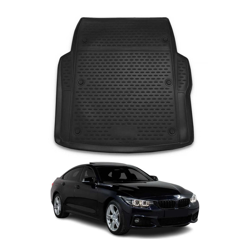 OMAC Tapis de coffre pour BMW Serie 4 F32 2013-2020 en caoutchouc TPE noir