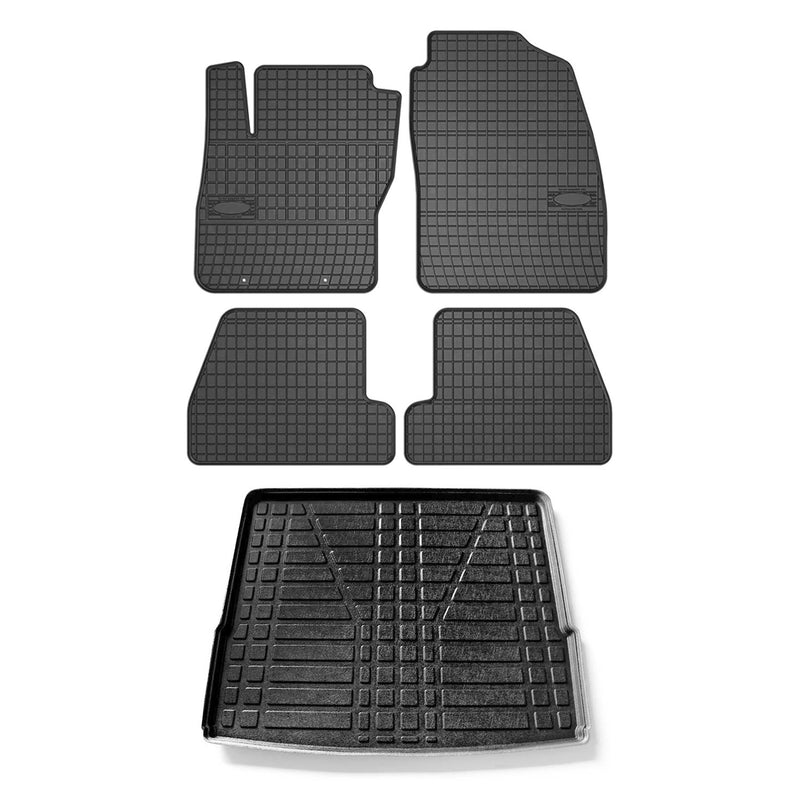 Kit Tapis de sol et coffre pour Ford Focus mk2 2004-2011 Break TPE Noir