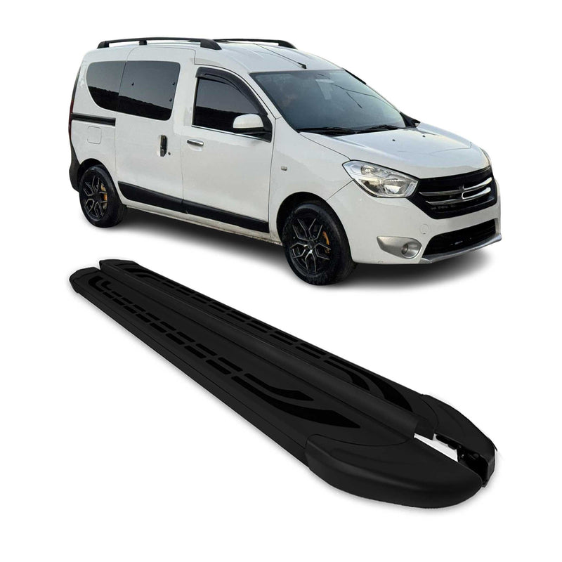 Marchepieds Latéraux pédale pour Dacia Dokker 2012-2021 Aluminium Noir 2Pcs