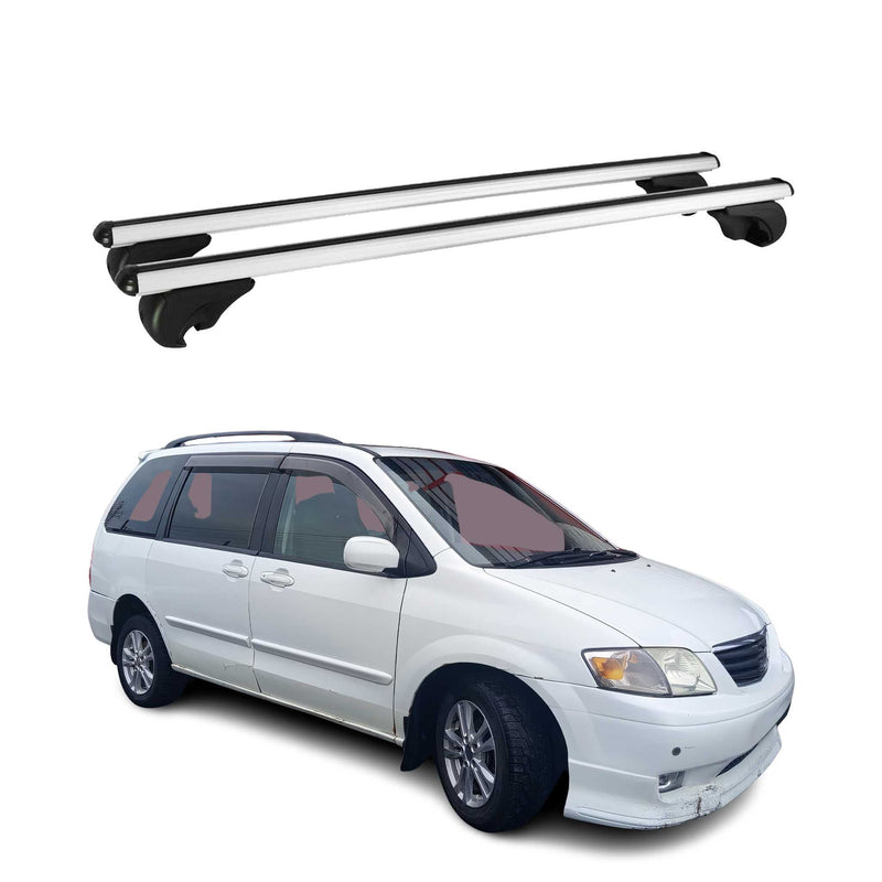 Barres de toit Transversales pour Mazda MPV 1999-2006 Aluminium Argent