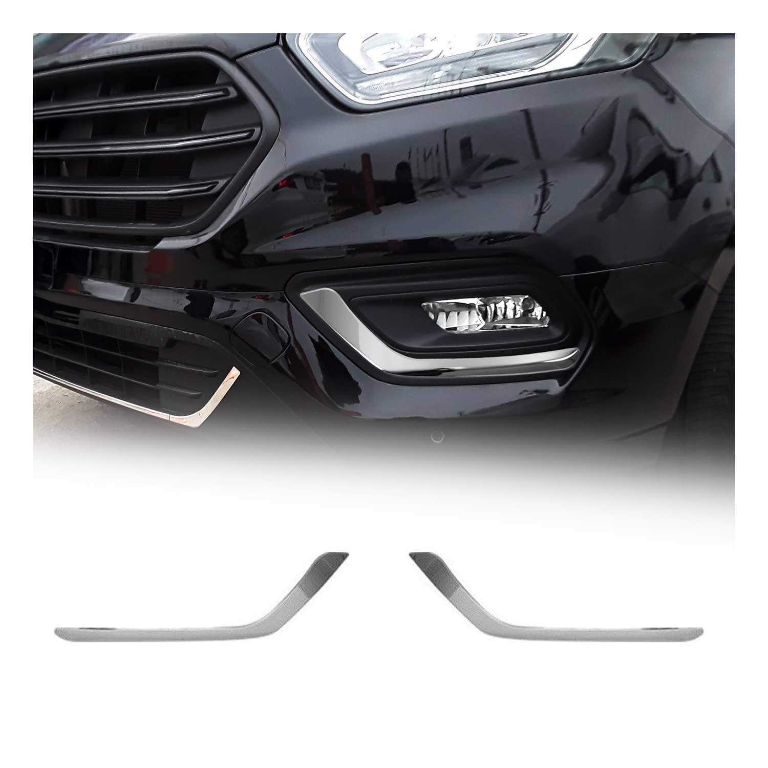 Cadres de phares antibrouillard pour Ford Transit Tourneo Custom en acier