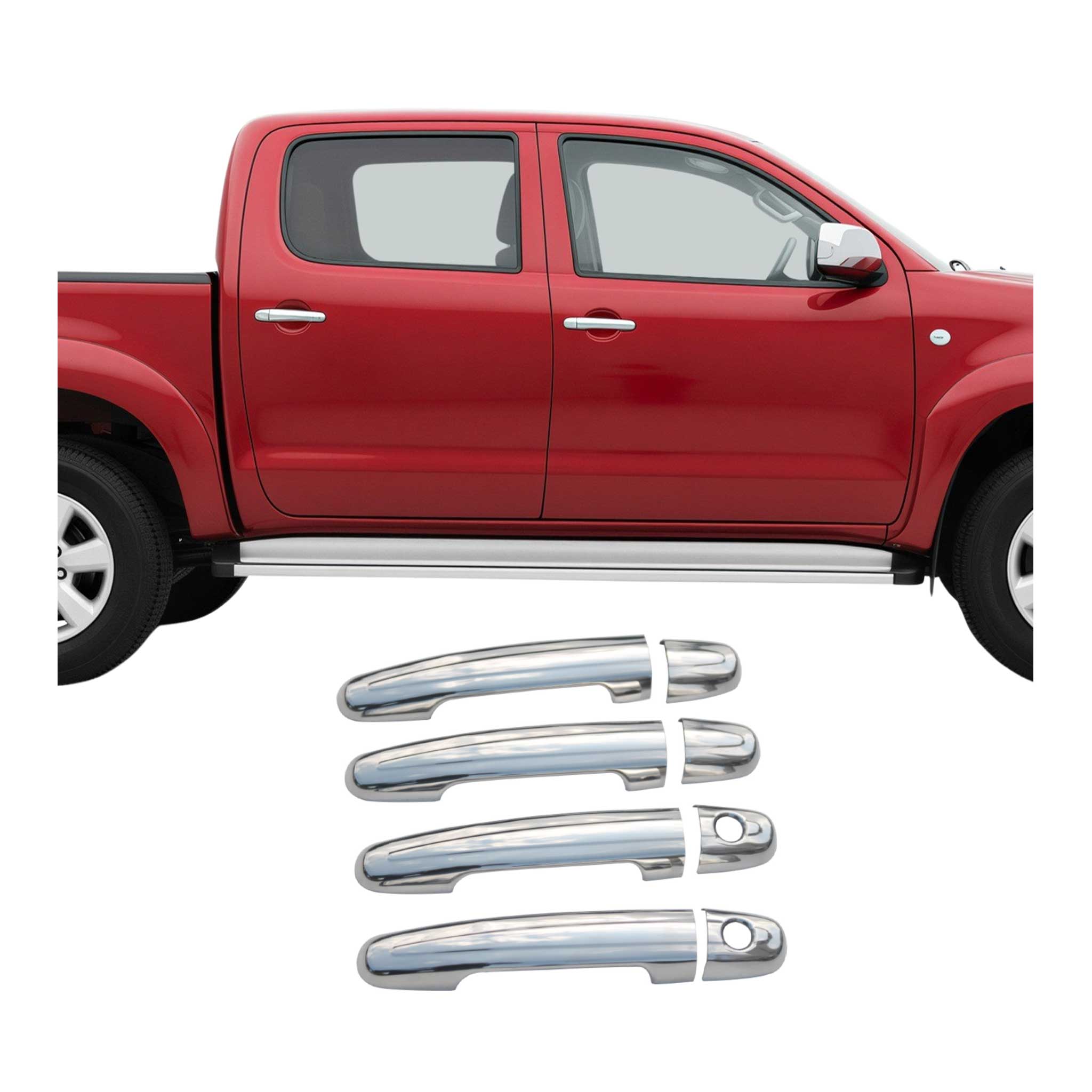 Couverture de poignée de porte pour Toyota Hilux 2005-2015 en Acier chromé