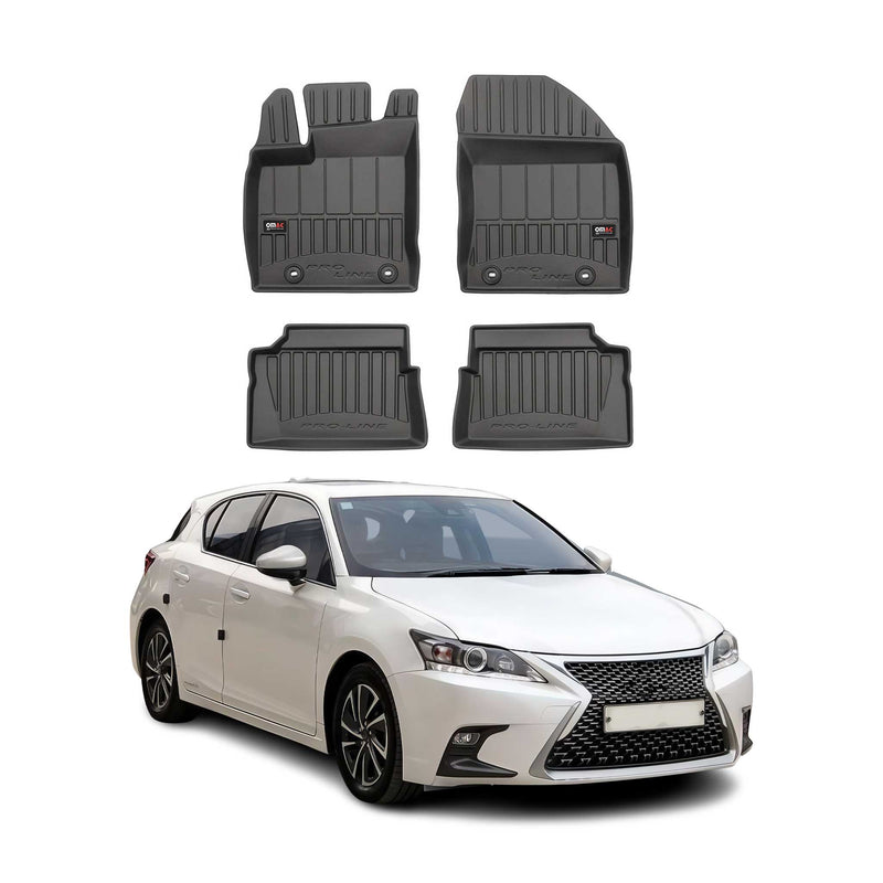 OMAC Tapis de sol en caoutchouc pour Lexus CT200h 2011-2020 Noir Premium