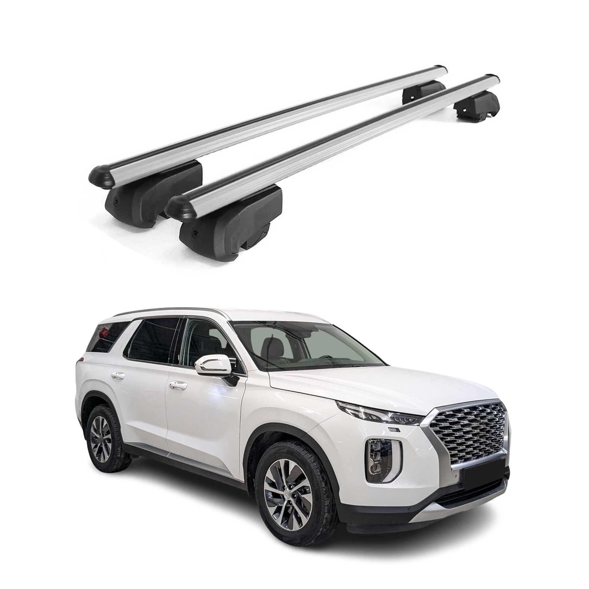 Barres de toit Transversales pour Hyundai Palisade 2020-2025 Alu Gris ABE