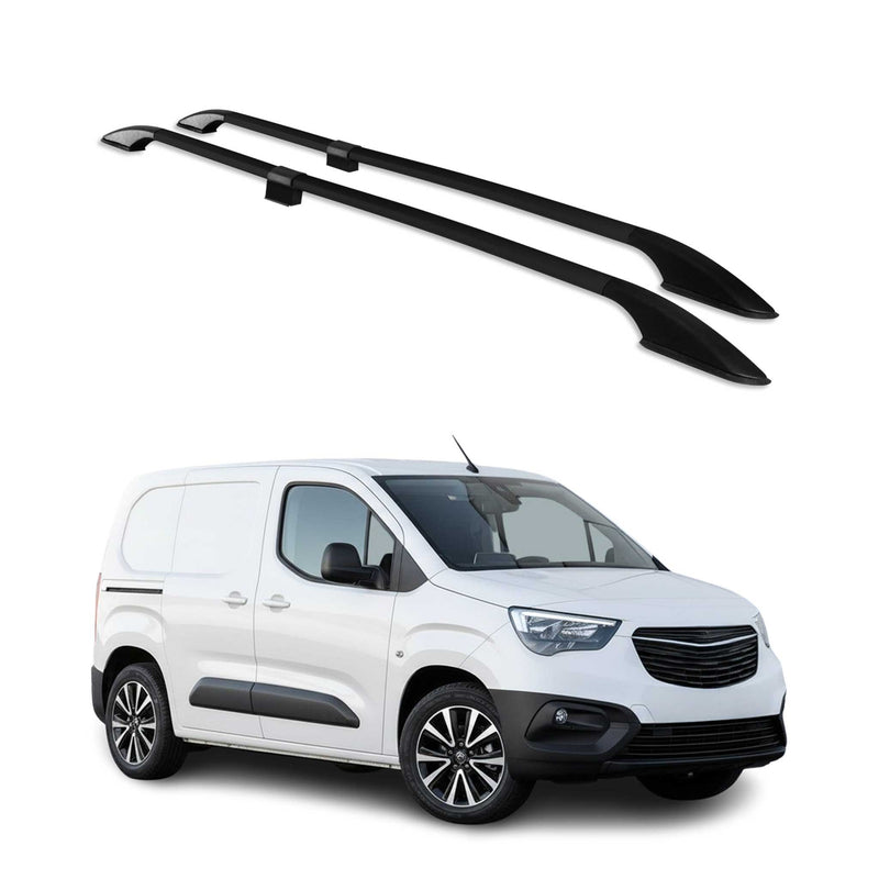 Barres de toit longitudinales pour Opel Combo E 2019-2025 L1 Aluminium Noir