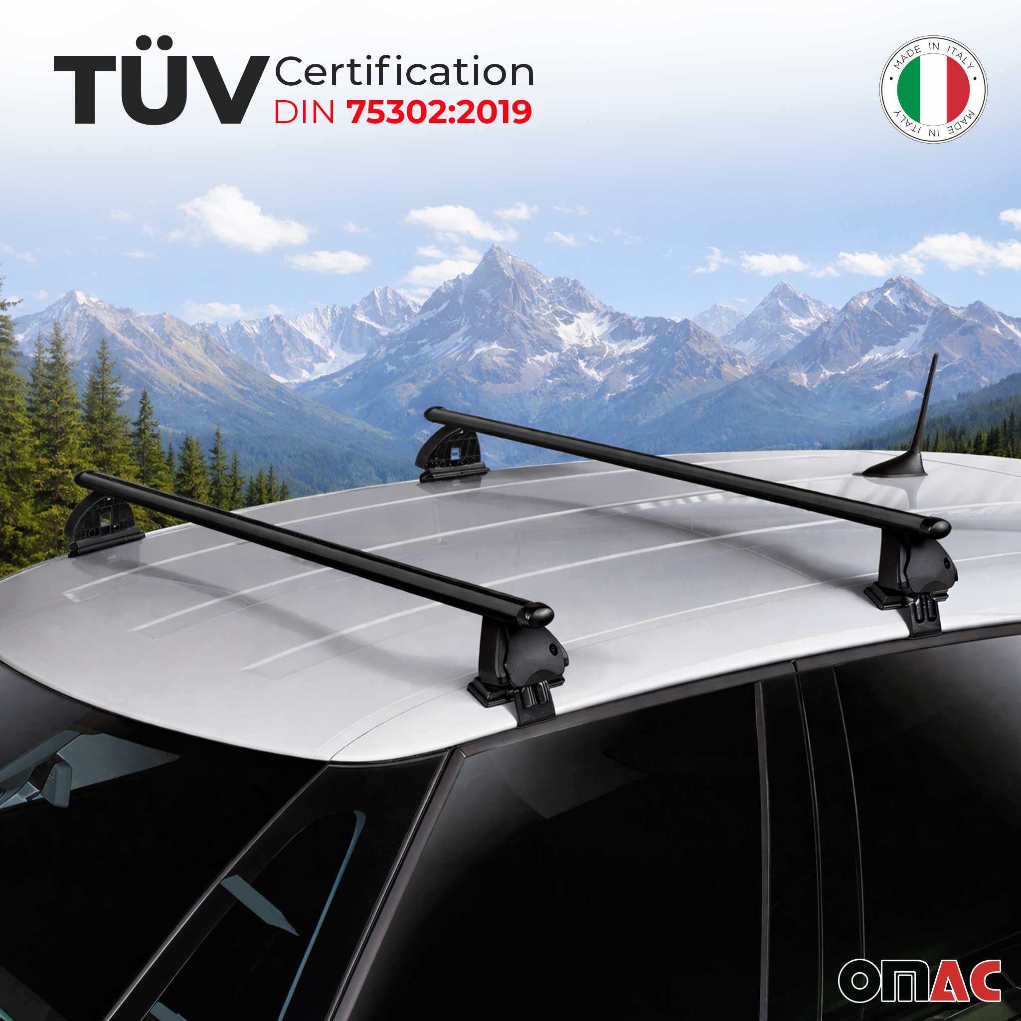 Barres de toit transversales acier pour Ssangyong Tivoli 2015-2023 TÜV Noir 2Pcs