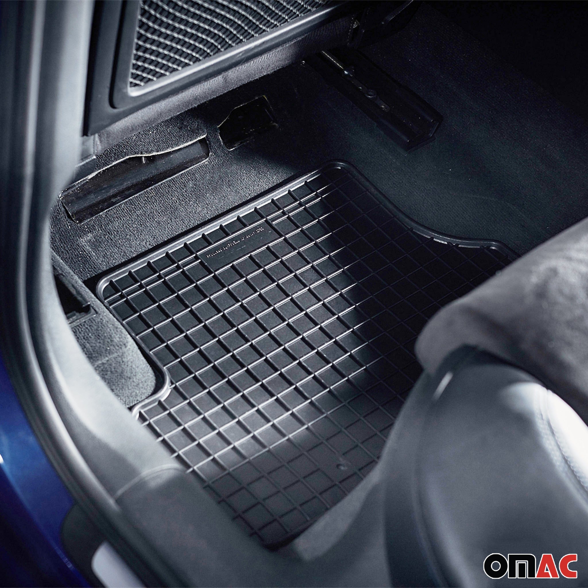 OMAC Tapis de Sol pour Chevrolet Spark 2009-2015 Caoutchouc Noir