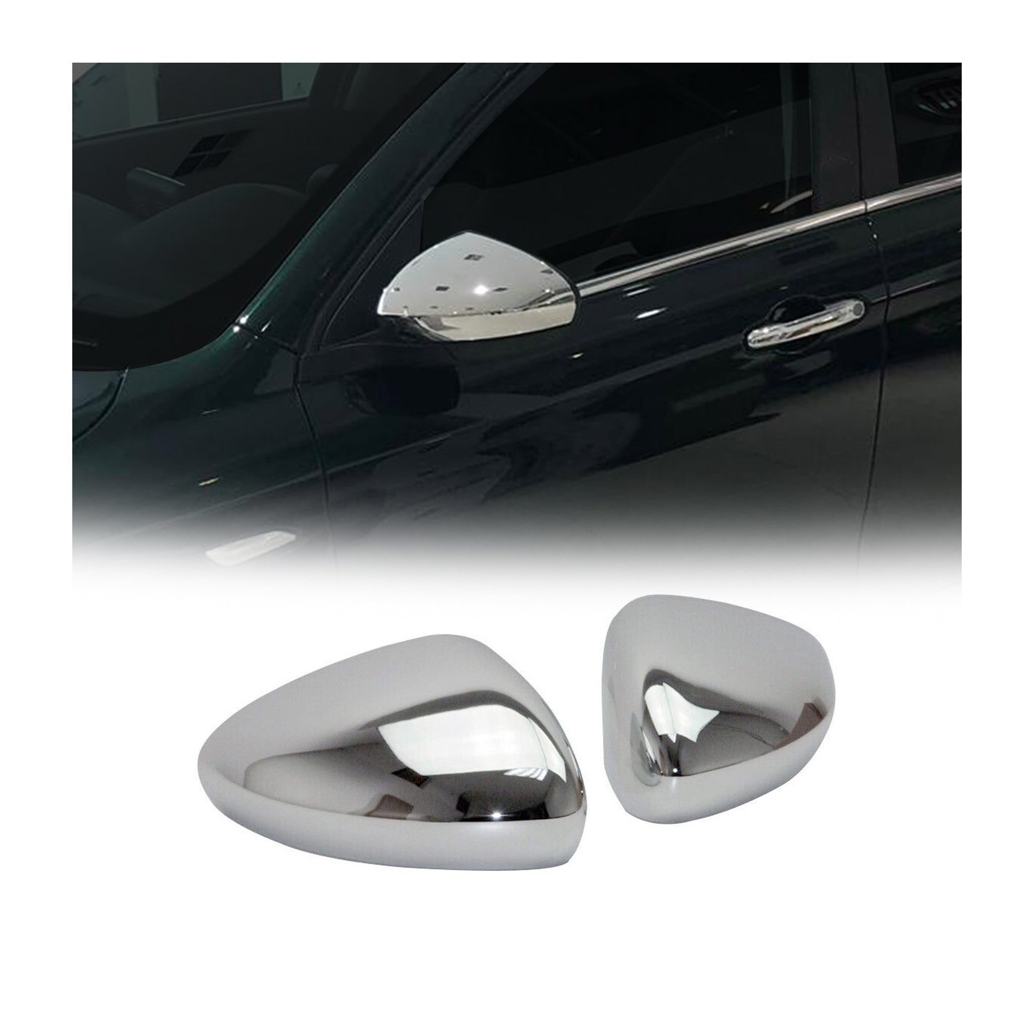 Coques de Rétroviseurs pour Dodge Neon Berline 2015-2026 en ABS Argent Chromé 2x